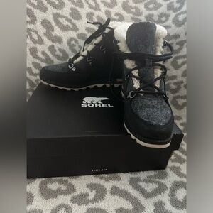 Sorel black ankle boots